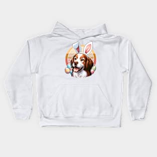 Brittany with Bunny Ears Enjoys Easter Festivities Kids Hoodie